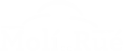 Logotip Molí de Rué de color blanc.